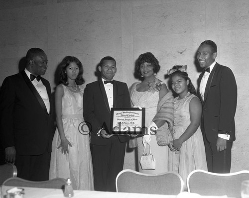 A. A. Peters receives award, Los Angeles, 1965