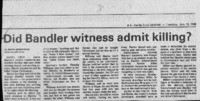Did Bandler witness admit killing?