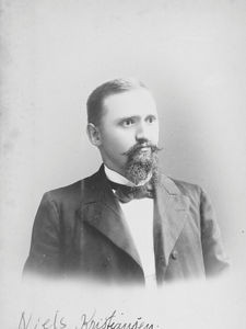 Missionary Niels Christensen, b. in Ørslev 1872. Sent out for China 1901. Vicar in Byrum on Læs