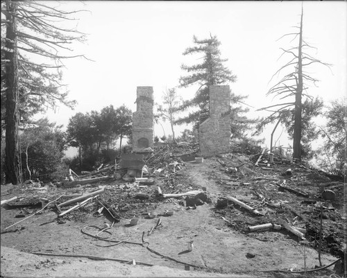 Ruins of Monastery building after fire, Mount Wilson Observatory