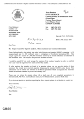 [Letter from Sean Brabon to Peter Redshaw regarding Urgent request for cigarratte analysis ans customer information]