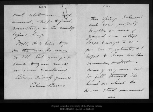 Letter from Clara Barrus to John Muir, 1910 Mar 24