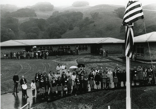 The relocation of San Domenico School for Girls, from the Dominican campus in San Rafael, to the new location in Sleepy Hollow, December 11, 1965 [photograph]