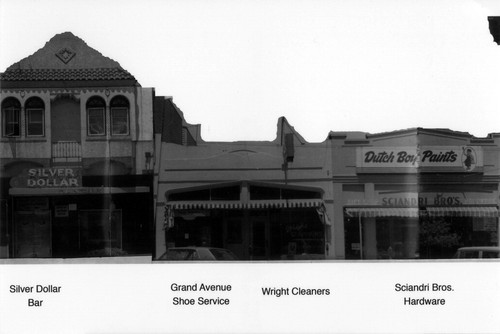 Silver Dollar Bar, Grand Avenue Shoe Service, Wright Cleaners & Sciandri Bros. Hardware on Grand Avenue
