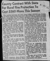 County contract with state for rural fire protection to cost $360 more this season