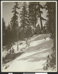 Ski jump in the mountains, ca.1930
