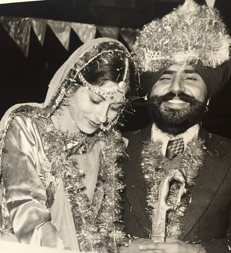 Pushpinder Kaur and Husband Wedding Photo