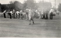 Bicycle racers at track