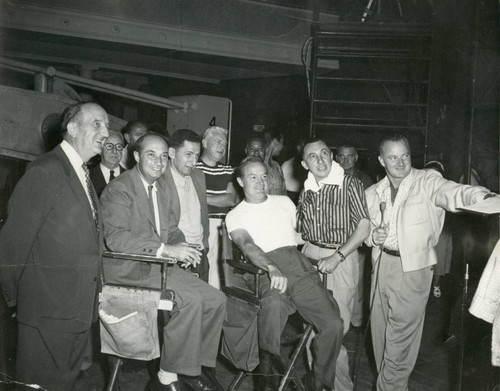 Group photo with Micky Moore, Bob Hope, and others, 1950