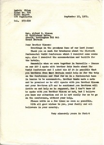 Letter from Ludvik Üllen to Alfred F. Missen