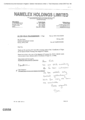 [Letter from Fadi Nammour to Sue James requesting for a fax copy of the shipment of Container No POCU 1082284]