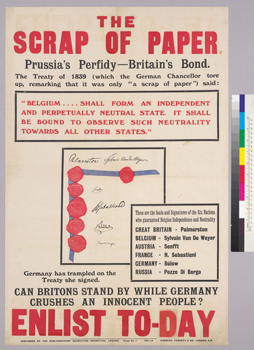 The Scrap of paper: Prussia's perfidy-Britain's bond: Enlist To-day