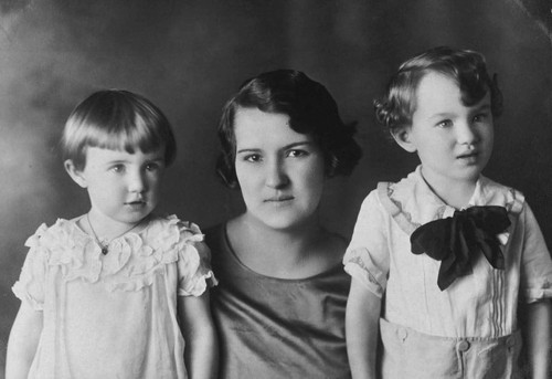 Orphan train participant and her children, [graphic]