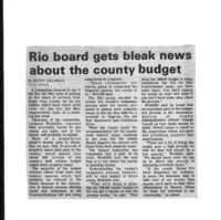 Rio board gets bleak news about the county budget