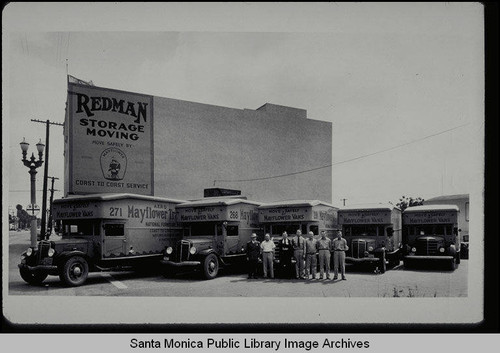 Redman Moving and Storage Building and Mayflower Vans at 2428 Santa Monica Blvd., Santa Monica, Calif