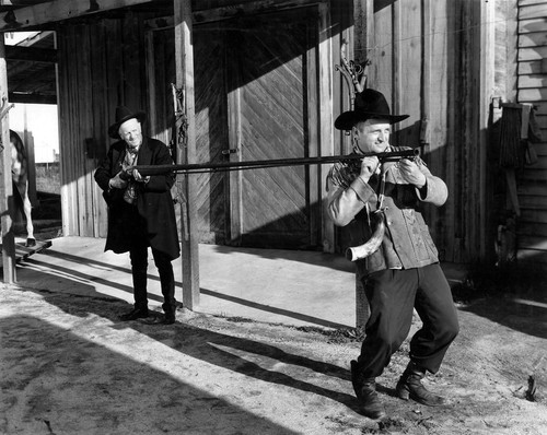 William Parker Lyon Pony Express Museum--Lyon and Unidentified Man Hold Long Rifle