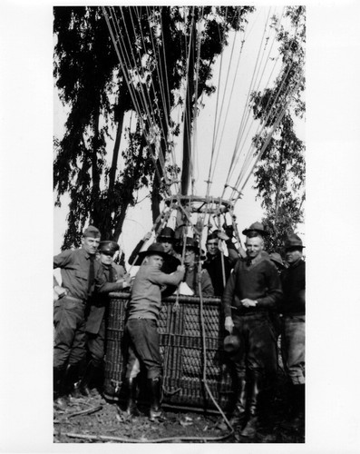 Ross Field Officers in a Balloon on Baldwin Avenue, Arcadia, California