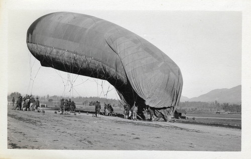 United States Army Balloon School at Ross Field--Soldiers Restrain Balloon