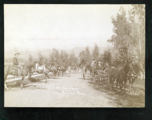 Elias J. "Lucky" Baldwin and Horse Trainer W. McClelland in Horse-drawn Buggy
