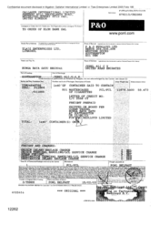 [Bill of Lading from Gallaher International Limited to P & O Nedlloyd Ltd on 800 master cases of cigarettes]
