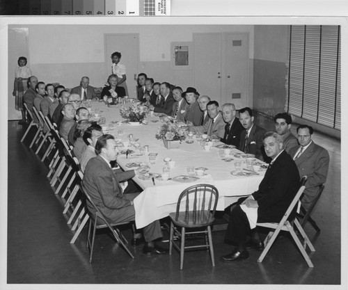 Photograph of luncheon during tour of the Housing Authority of the City of Los Angeles