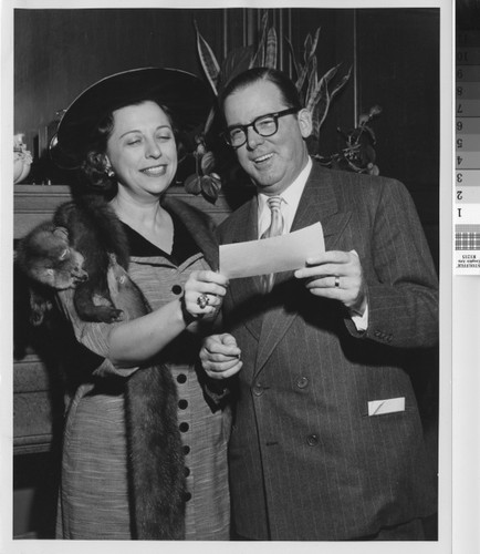 Photograph of Miss Barbara Rosien and Mayor Norris Poulson