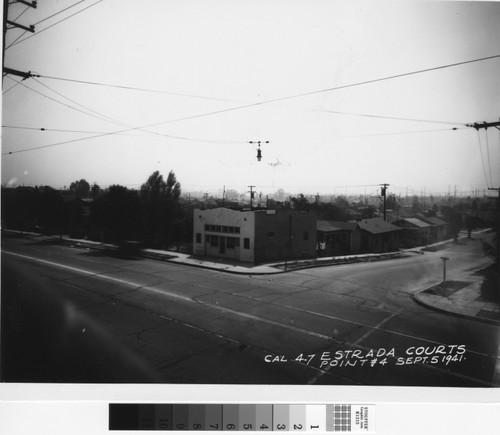 Photograph of site for Estrada Courts housing project