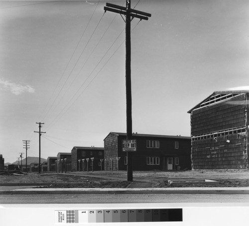 Photograph of several housing units at Basilone Homes