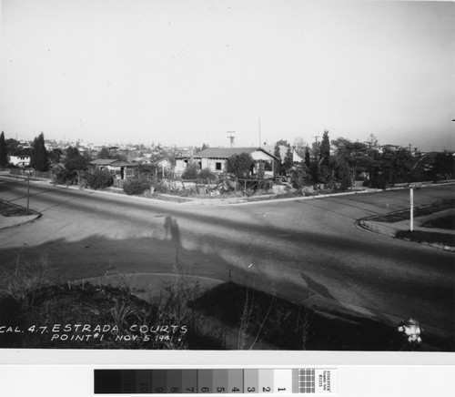 Photograph of site for Estrada Courts housing project