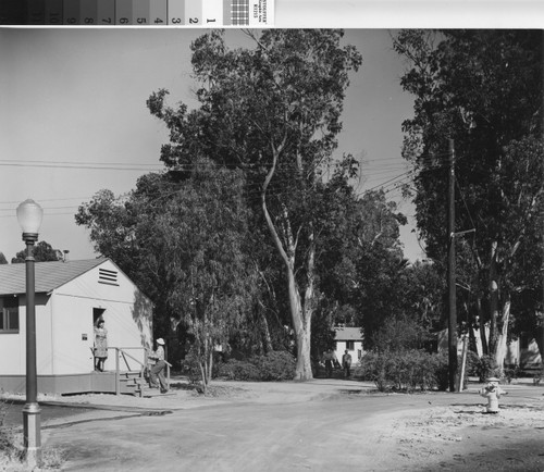 Photograph of a woman receiving a delivery at the front door of her unit at Keppler Grove