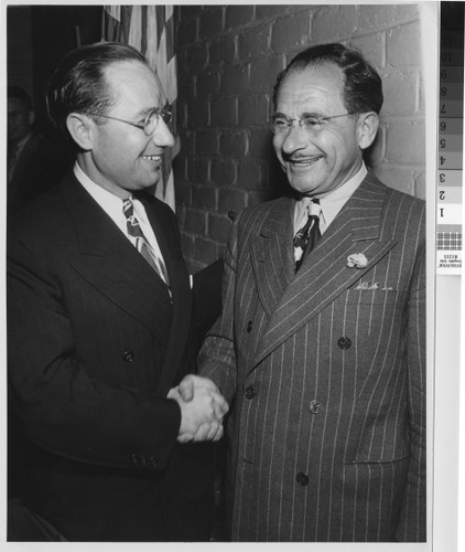 Photograph of Philip M. Klutznick and Nicola Giulii