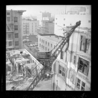 Angels Flight is seen from south as buildings are razed in Los Angeles, Calif., 1962
