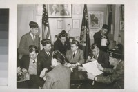 Chinatown's American Legion, Cathay Post, No. 384, has veterans of both this & the last wars. Present membership of 450 includes holder of the Croix de Guerre & the Distinguished Service Cross. After war, enrollment is expected to pass 1,500.*