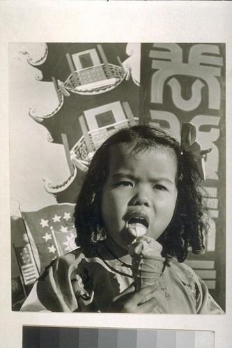 [Beverly Chang, four years old, with ice cream cone.]*