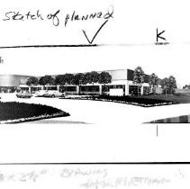 Architectural sketch of planned Electronic Data Systems regional headquarters in Rancho Cordova