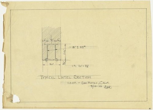 Typical lintel section, 1923 — Calisphere
