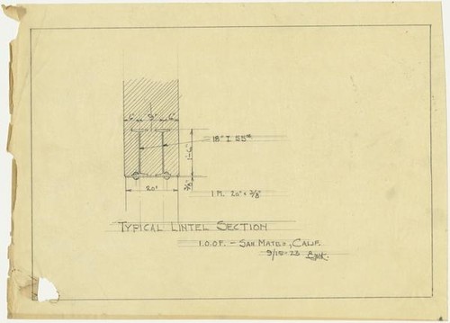 Typical lintel section, 1923