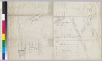 Hand drawn map from Mariano Guadalupe Vallejo that shows the location where San Francisco de Asisi Mission (Mission Delores) was originally founded