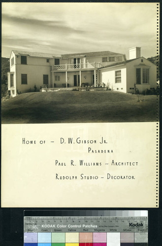 Gibson, D. W., Jr., residence. Exterior