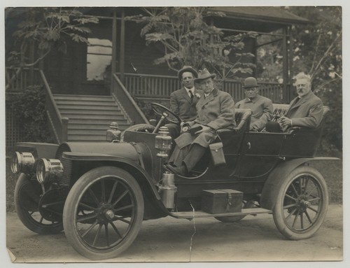 Ed Fletcher, "Fighting Bob" Evans, William B. Gross, and unnamed man in automobile
