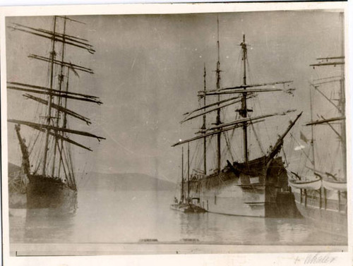 [View of ships anchored near the Vallejo Wharf]