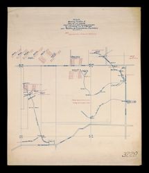 Map showing location of wells and weirs observed and noted during year 1904 by J. O. Marsh and E. T. Wright near Red Hills, Cucamonga, California