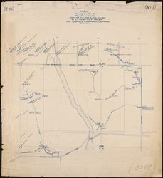 Map showing location of wells and weirs observed and noted during year 1904 by J. O. Marsh and E. T. Wright, near Red Hills, Cucamonga, California