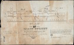 Plan of Main Street between Fourth and Washington Streets, Los Angeles, California, May 1869