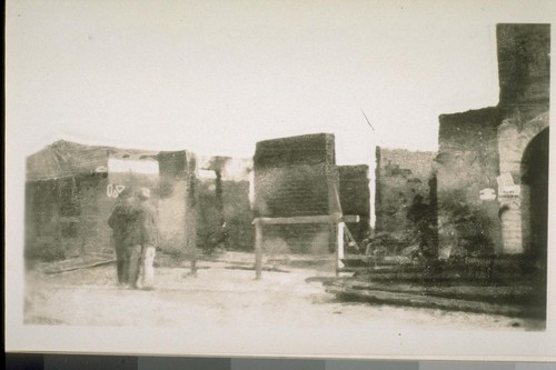 The walls of the bank after the fire