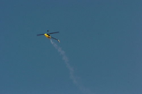 Aerial Bridge: model helicopter in flight