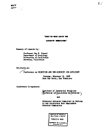 "What We Know about the Minority Unemployed." Summary of remarks by Professor Jan E. Dizard, Department of Sociology, University of California, Berkeley, California, Delivered at: Conference on Selection and the Minority Job Applicant, Tuesday February 13, 1968, Jack Tar Hotel, San Francisco, Conference Co-sponsors Institute of Industrial Relations, University of California at Berkeley, and Technical Advisory Committee on Testing to the Californi