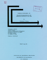 Working Paper Series - No. 250, Collective Bargaining in the Aerospace Industry in the 1980s, by Christopher L. Erickson, Draft: May 1993