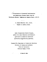 An Evaluation of Contested Cardiovascular and Respiratory Disease Cases from the California Workers' Compensation Appeals Board, 1974-75, by M. Donald Whorton and Miguel M. Lucero, March 25, 1980