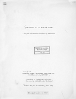 Unemployment and the American Economy: A Program of Research and Policy Evaluation. Revised Project Description, June 1963, Institute of Industrial Relations, University of California, Berkeley